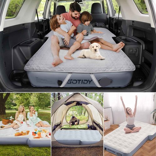 GOTIDY Car Air Mattress with Bed Sheet, Car Air Mattress Back Seat SUV with Built in Pump, SUV Air Mattress Car Bed Camping for Jeep JK JL JKU JLU Unlimited 4 Door, 10inch Ultra Thick