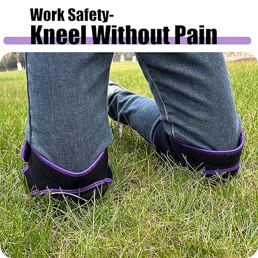 Garden Work Knee Pads for Adults, Soft Kneeling Pad for Women Gardeners, Scrubbing Floors & House Cleaning, Safety Men Knee Cushion for Chritmas for Flooring, Weeding, Crawling - Easy Fit & Clean - Purple (Large)