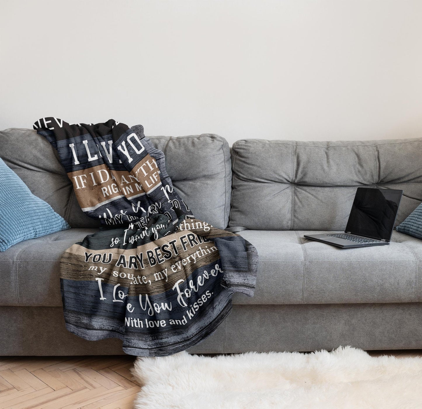 Muxuten Gifts for Husband Blanket 60"x50", Husband Gift from Wife, Birthday Gift Decoration for him, Anniversary Wedding Gifts for Him from Wife, I Love You Throw Blankets