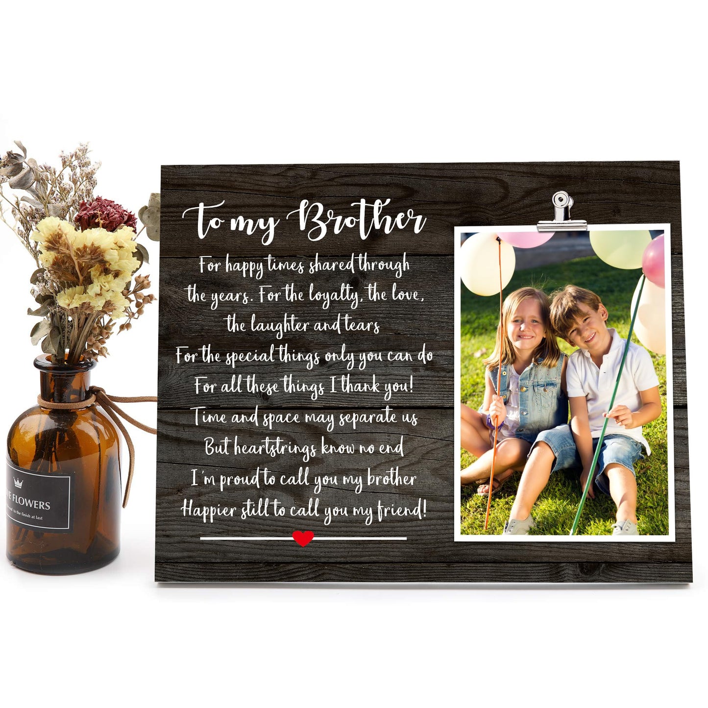 FDFHOME Brother Picture Frame Gifts from Sister - Birthday, Wedding, Christmas Keepsake - 4x6 Photo Frame