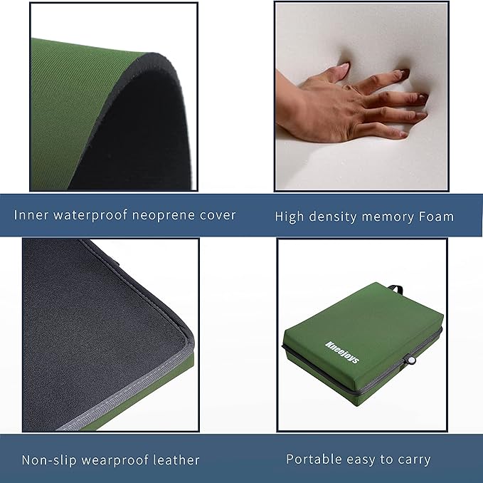 Kneejoys Bath Kneeler - Knee Pads for Women & Men, Baby Bath Kneeler, Garden & Yoga Knee Cushion (Green)