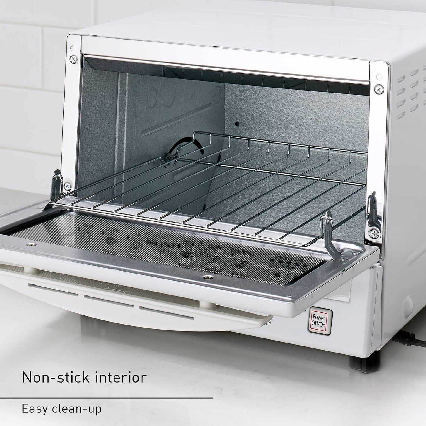 Panasonic FlashXpress Toaster Oven Countertop, 4-Slice Compact Size with Double Infrared Heating, 6 Auto Cook Options and Precise Temperature Control, 1300W - NB-G110P-W (White)