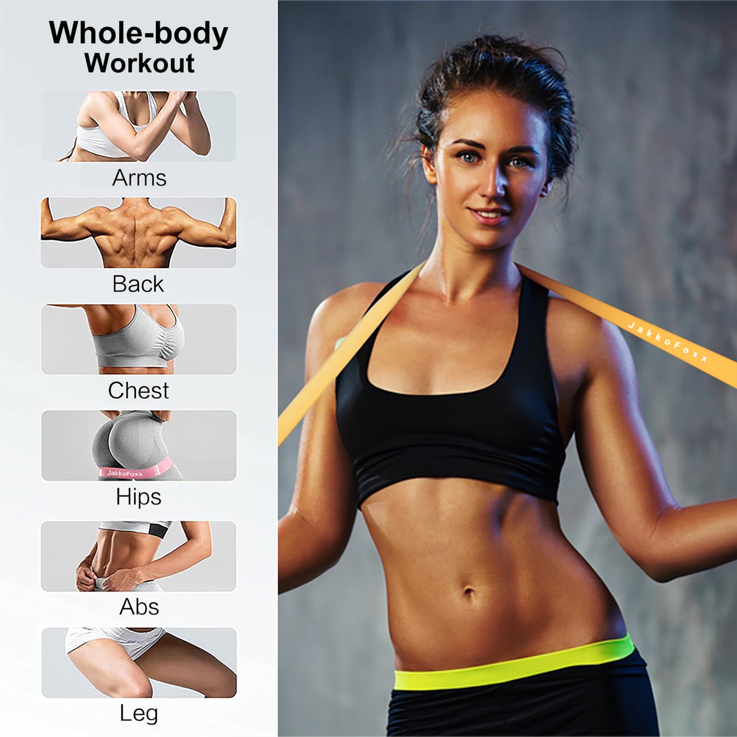 Resistance Loop Exercise Bands, Resistance Bands Exercise Bands for Home Fitness, Stretching, Strength Training, Physical Therapy,Elastic Workout Bands for Women Men Kids, Set of 5 (Orange)