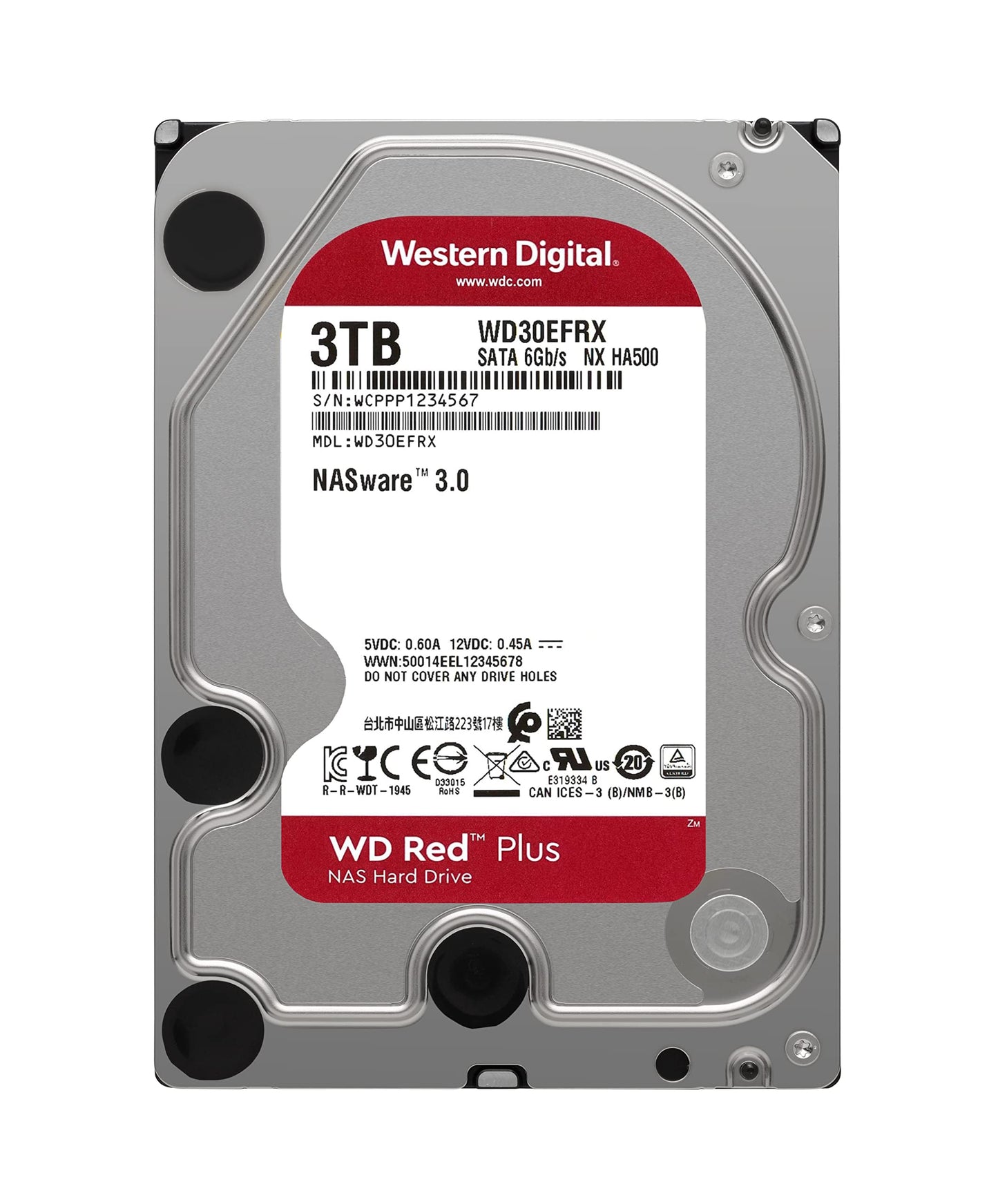 Western Digital 3Tb Wd Red Plus Nas Internal Hard Drive Hdd - 5400 Rpm, Sata 6 Gb/S, Cmr, 64 Mb Cache, 3.5 - Wd30Efrx