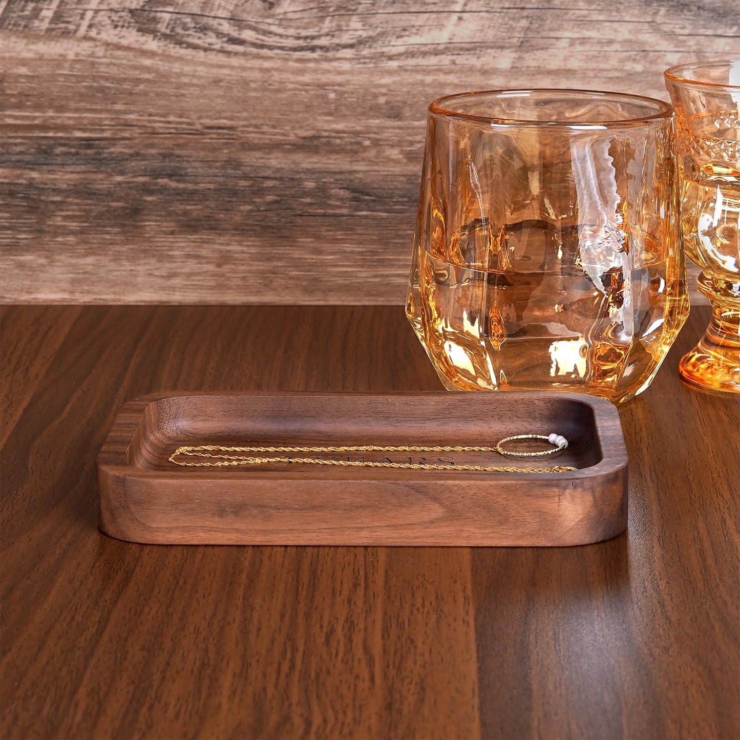 10 Years Anniversary Wood Tray Gifts for Him/Her, Wooden Engraved Ring Dish, Wood Trinket Dish for Wedding Anniversary, Birthday, Valentines Day Gifts for Husband, Wife - 5.5x3.5 Inch