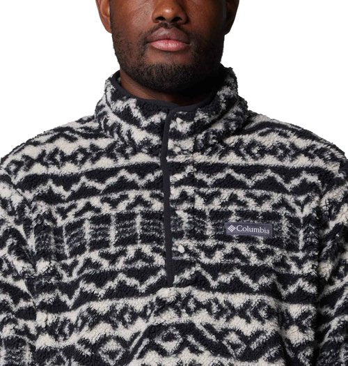 Columbia Men's Rugged Ridge Half Snap Fleece, Dark Stone Madras Tonal, Medium