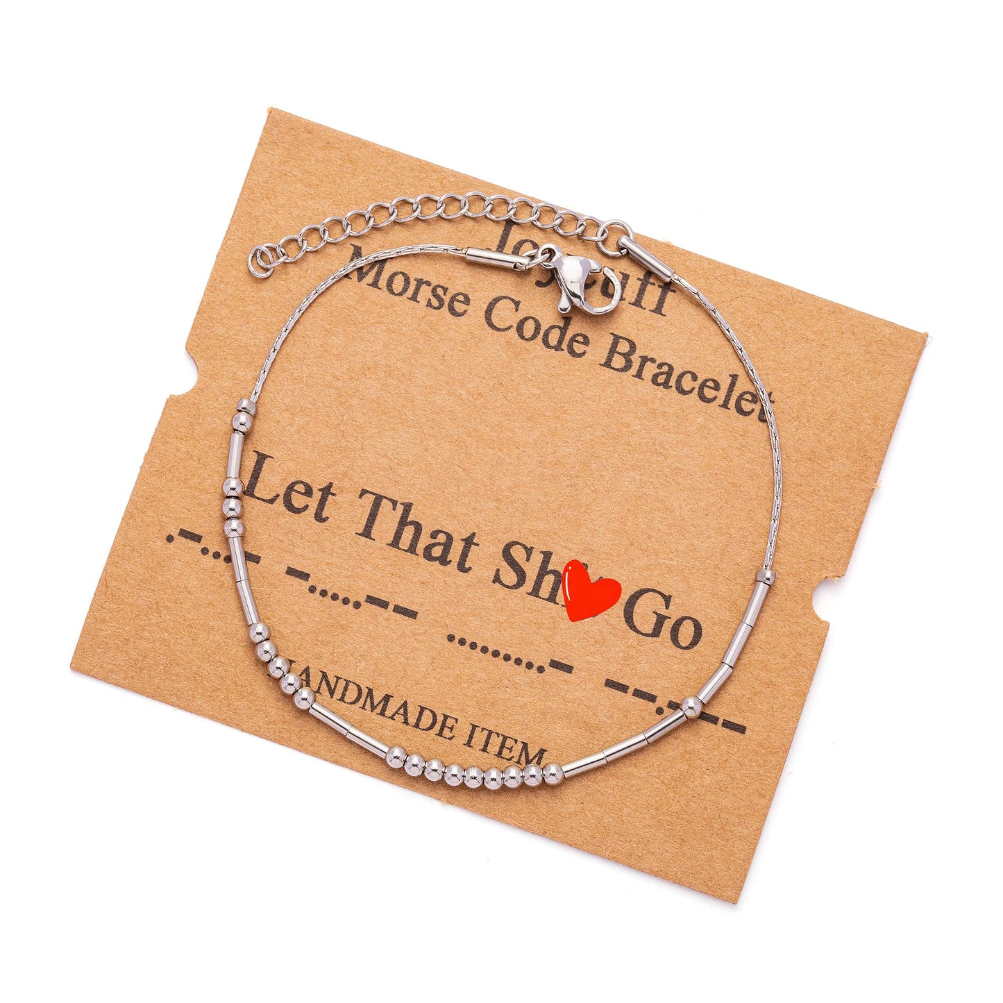 Morse Code Bracelets for Women Let That Go Funny Inspirational Jewelry Christmas Birthday Gifts for Her Mom Daughter Sister Best