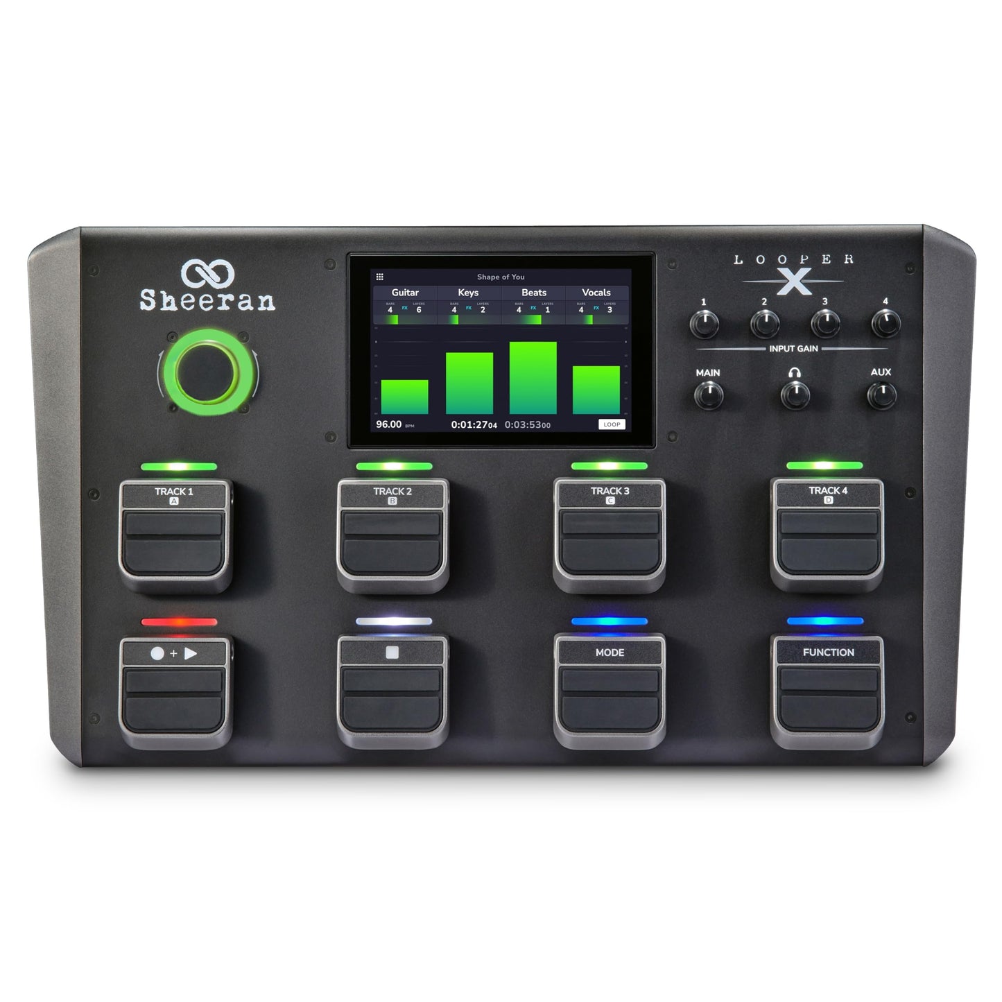 SHEERAN LOOPER X Multi-Track Looper Workstation with 8 Pedals for Guitar, Bass, Keyboard, Vocals, with Touch Screen, Multi-FX En