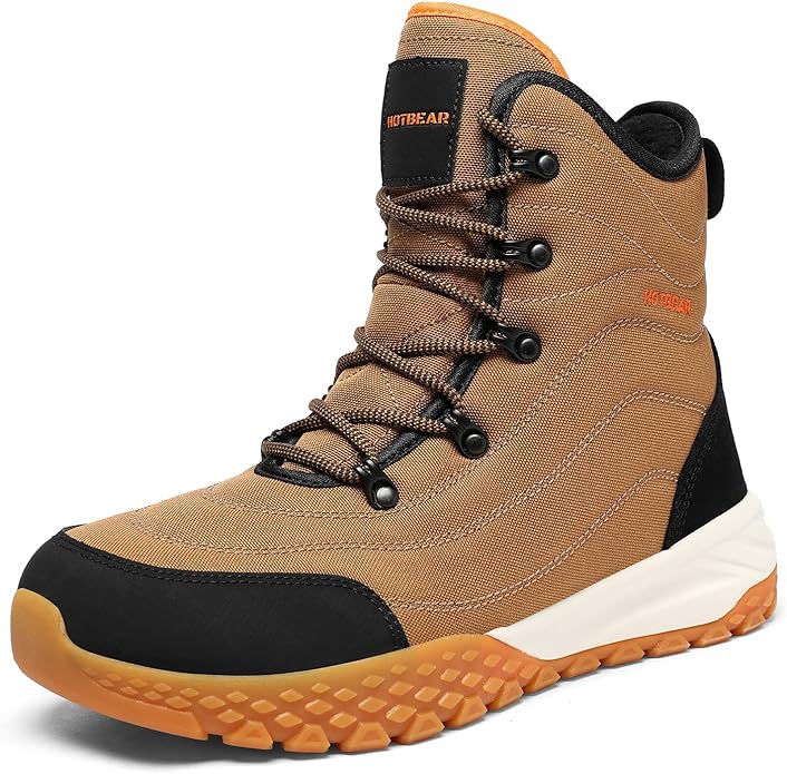 HOTBEAR Men's 3M Thinsulate Insulated Winter Snow Boots | Wide Toe Box | Slip-Resistant Outsole | Orthopedic & Arch Support