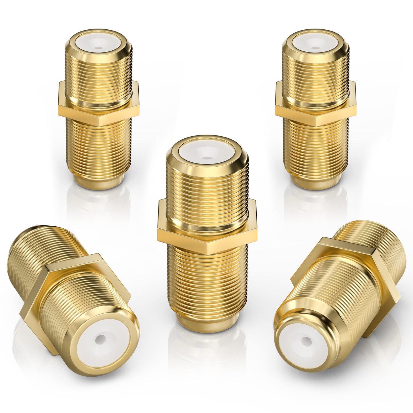 Bluerigger Coaxial Coupler (5 Pack) - Cable Connectors For Coaxial Cable Extension, F81 Extension Adapter - Works With Hdtv, Ant