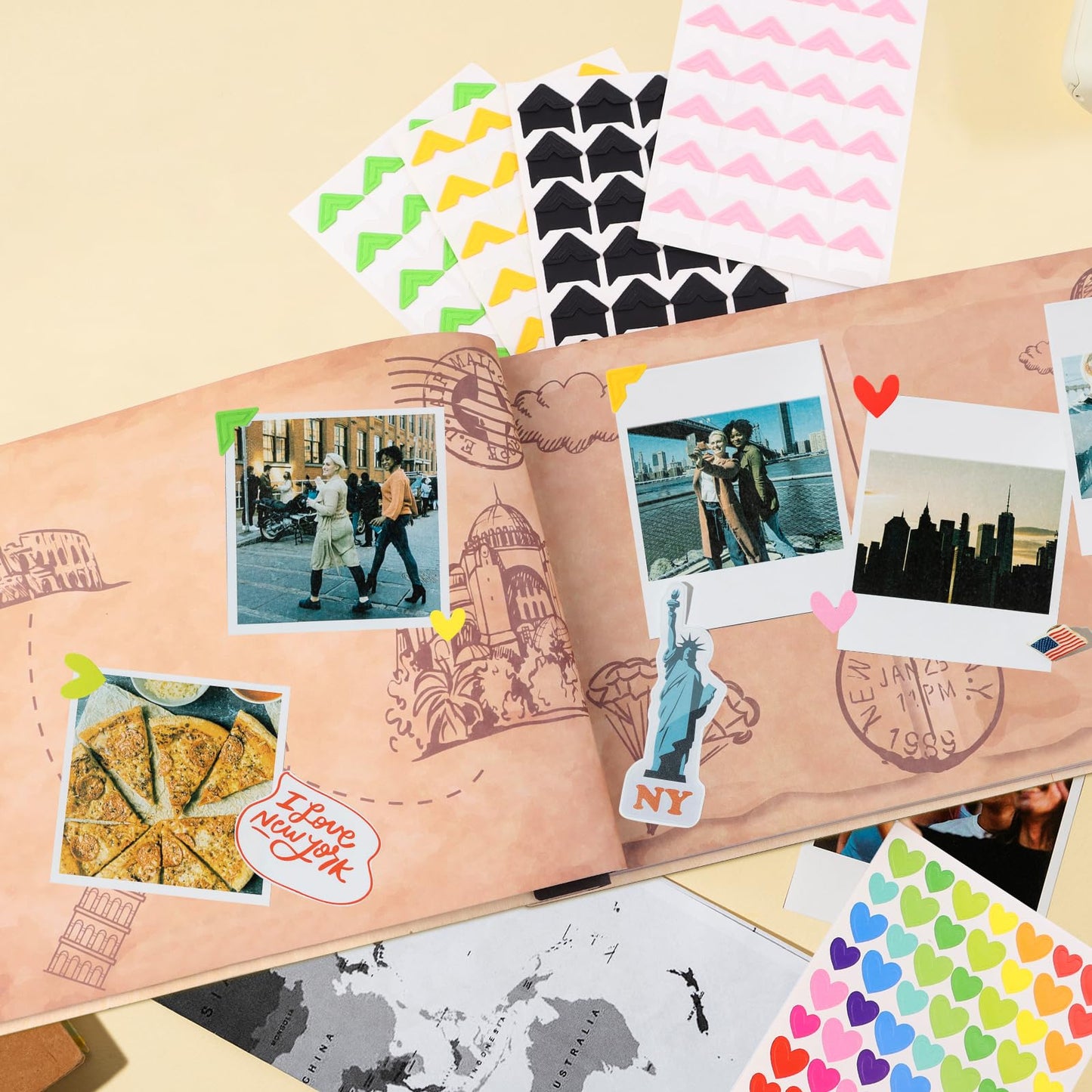 Our Adventure Book Scrapbook Photo Album Travel Journal Book - Anniversary Wedding Bridal Shower Gifts for Bride Couple Newlyweds - Travel Diary Journal Scrap Book Kit for Couples Boyfriend Girlfriend