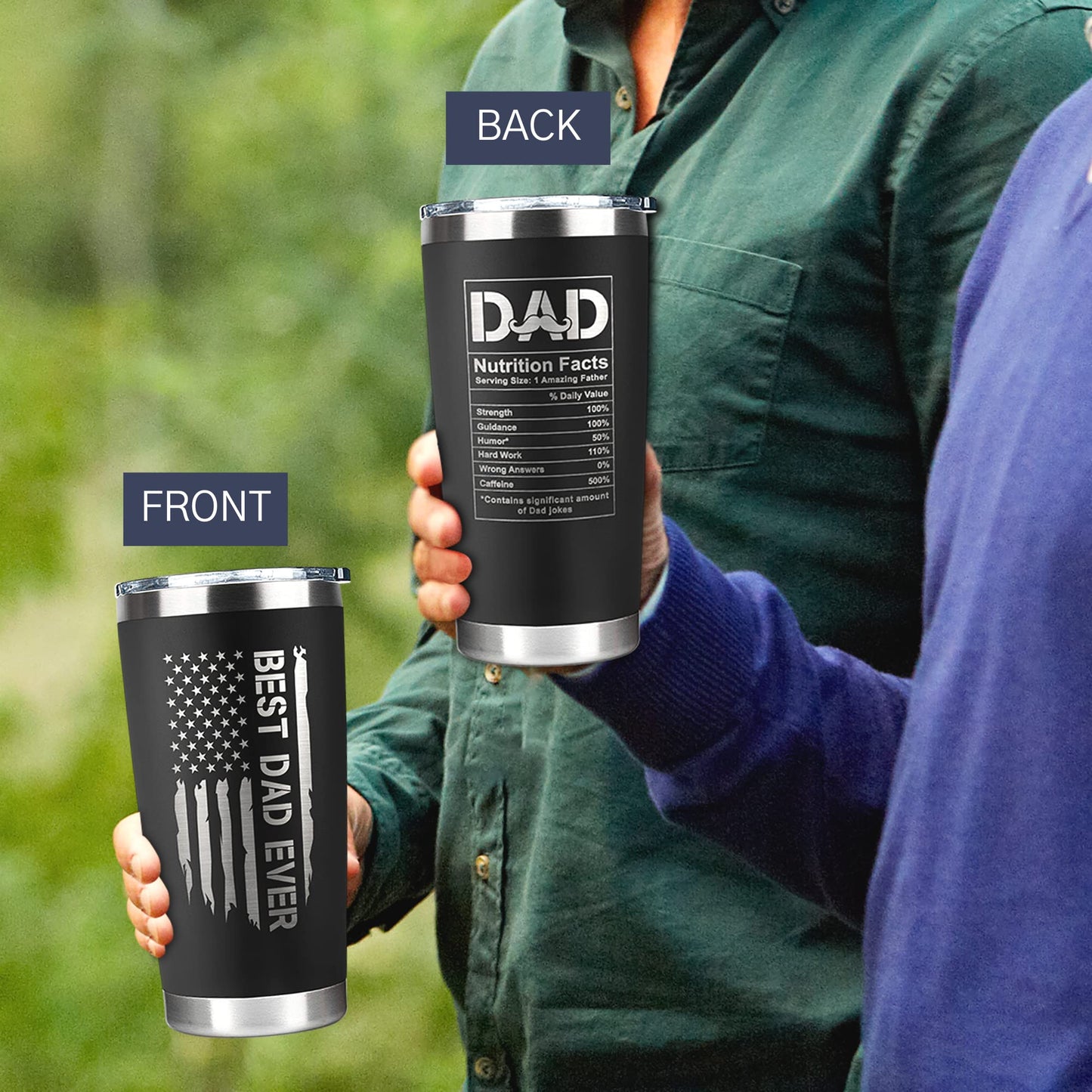 KATLADIZ Gifts for Dad from Daughter, Son - Dad Gifts - Birthday, Fathers Day, Father's Day Gift for Dads - New Dads Gift for Men - 20 Oz Stainless Steel Tumbler