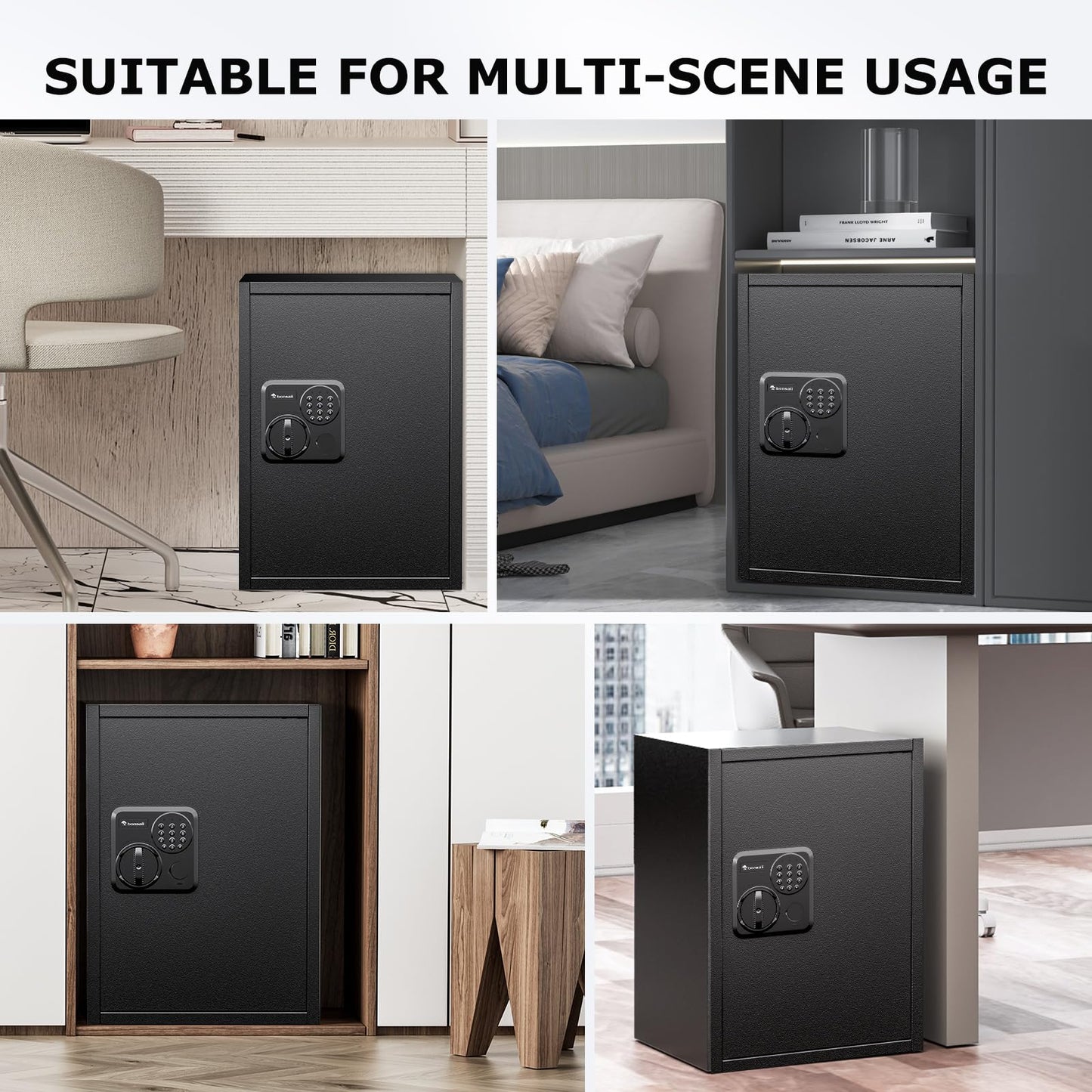Bonsaii Large Safe Box with Fireproof Bag, 2.5 Cubic Feet for home security with Electronic Keypad and Removable Shelf, Document Safe for Home, Money, Cash, Jewelry, 15.7"W x 15"D x 21.7"H