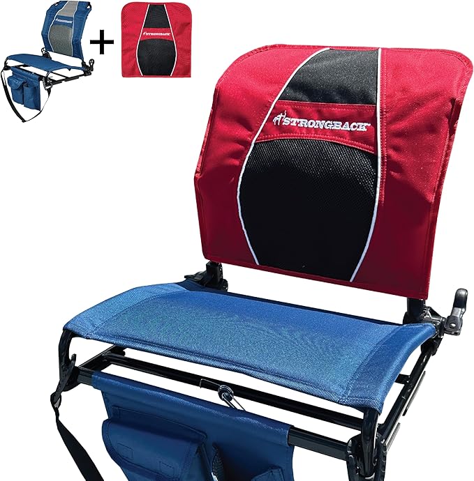 STRONGBACK Lumbar Support Stadium Seat for Bleachers – Ergonomic Chair with Back Support for Adults & All-Day Comfort
