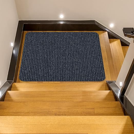 Stair Treads for Wooden Steps, Non-Slip Stair Runner Indoor Outdoor Stair Tread Landing Mats Covers Pads, 31" x 31"Matching Staircase Step Runner for for Elders, Kids and Pets (31" X 31", Grey)