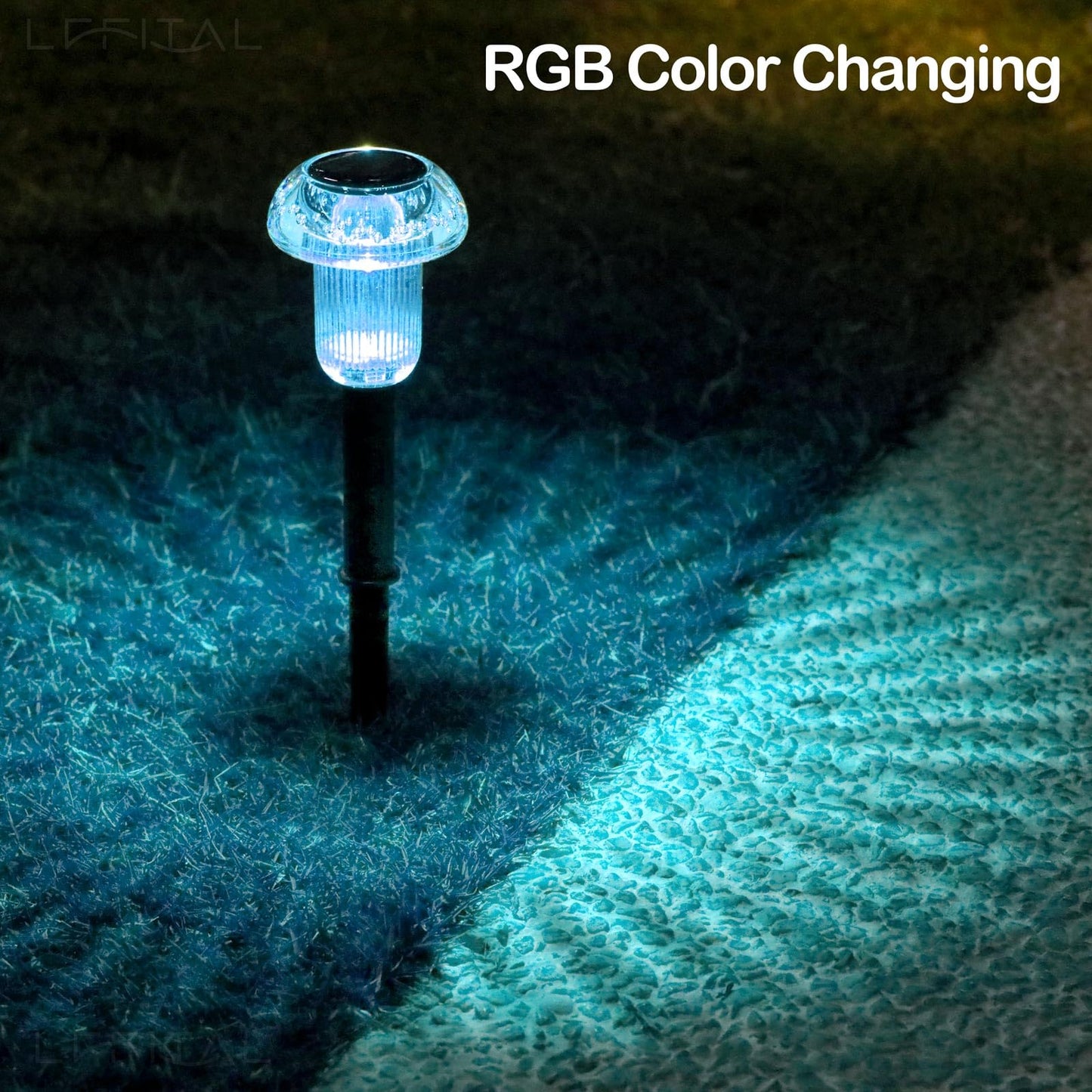 Lffital 16 Pack Solar Lights Outdoor Waterproof Pathway Lights Solar Powered LED Mushroom Garden Lighting Stake for Outside Yard Path Lawn Patio Landscape (Color Changing)
