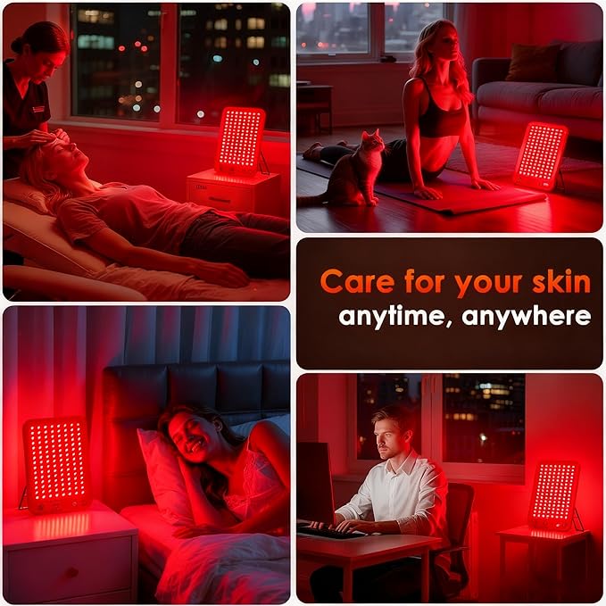 Red Light Therapy for Face, Portable Infrared Red Light Panel with 660nm Red Light and 850nm Near Infrared 3 Modes, 6 Adjustable Brightness and Timer, Home and Travel Beauty Wellness (red)