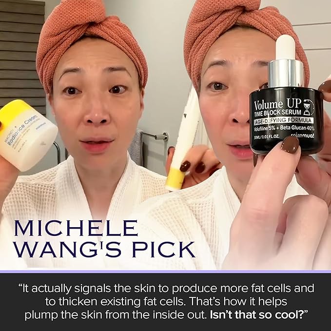 Volume Up Time Block Serum | Anti-Aging 5% Volufiline + 40% Beta Glucan | Plumps Wrinkles by Stimulating Fat Cell Production | Undereye, Forehead, Frown Lines&Neck Wrinkles | 30ml / 4pcs