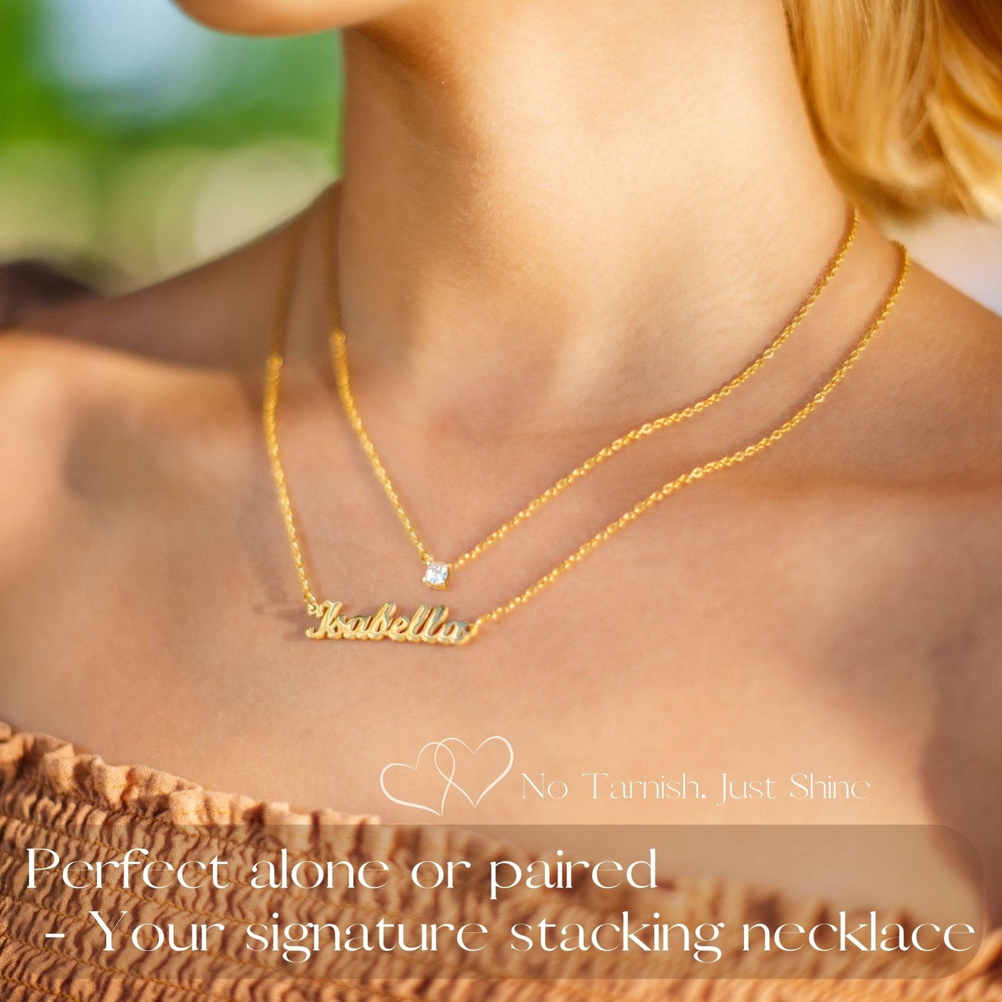 Ldurian Custom Name Necklace, Eleanor Name Plate Pendant Necklace Pre Gifts, Charm Necklaces Jewelry for Birthday Anniversary