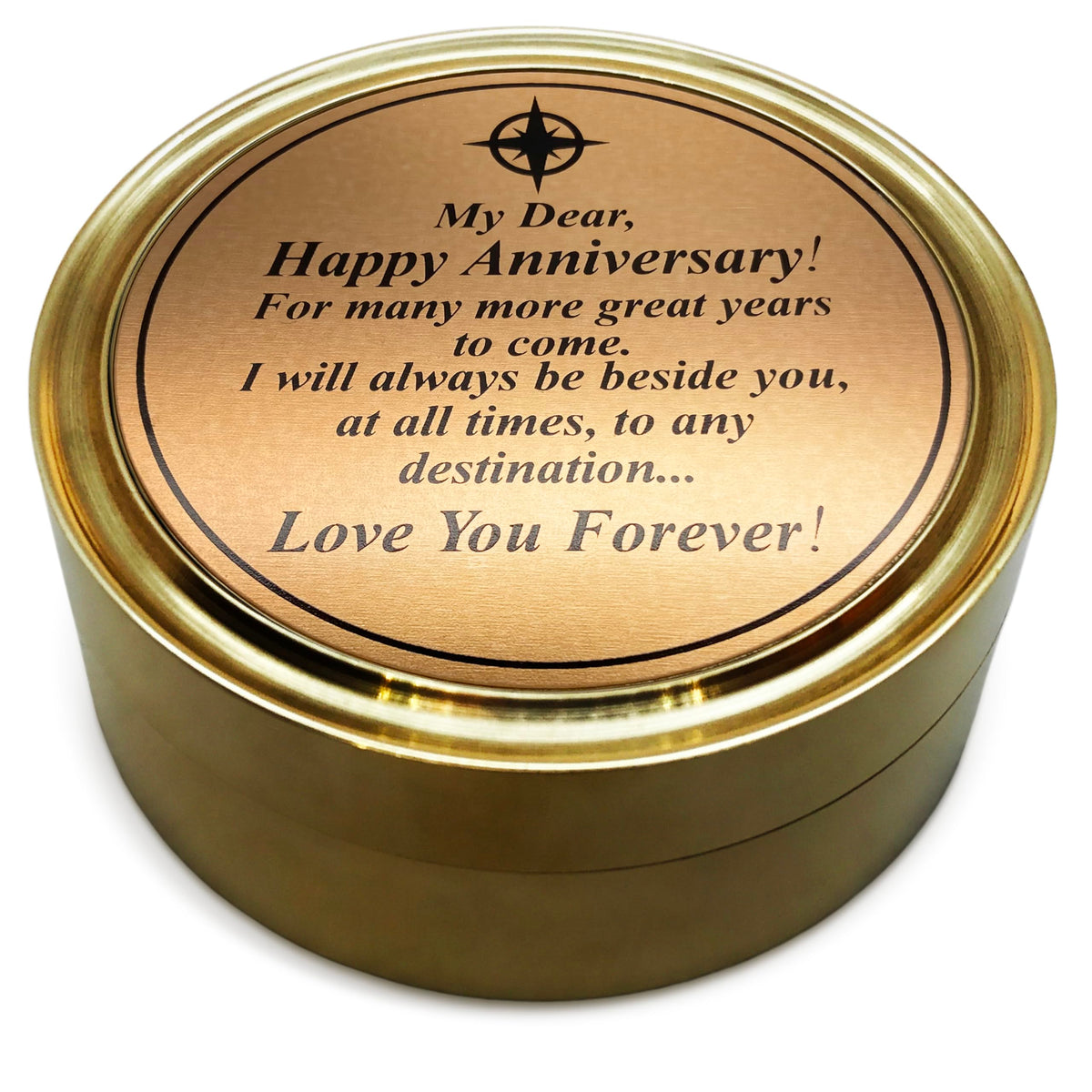 OakiWay Anniversary Sundial Compass Gift for Him or Her - Unique Gift Ideas for Husband or Wife, Men Wedding Anniversary 50th 40th 25th 20th Year Celebration, Gift Card Included