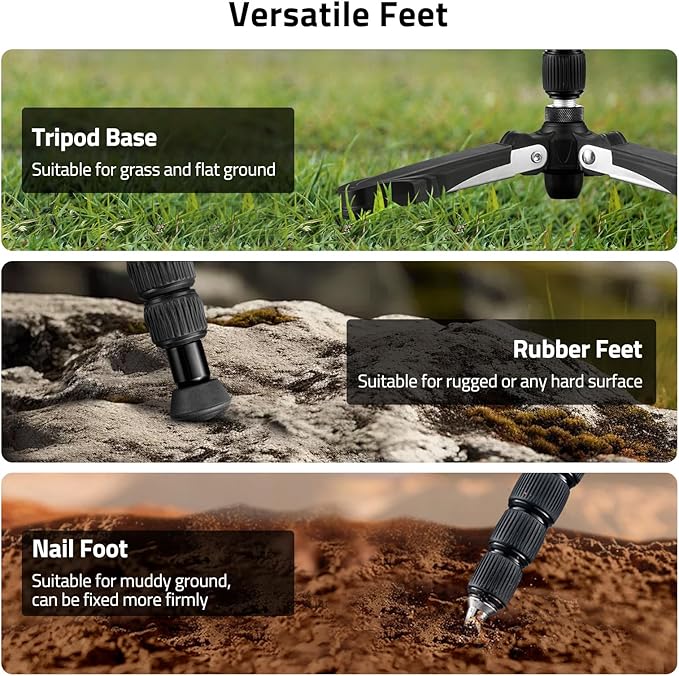 CVLIFE Hunting Monopod Shooting Stick, Shooting Rest Hunting Tripod Gun Rifle Rest, Adjustable Aluminum 20.5"-66.1" with Tiltable and Rotatable Tri-Stand Tripod Base and Rubber V Yoke for Outdoor