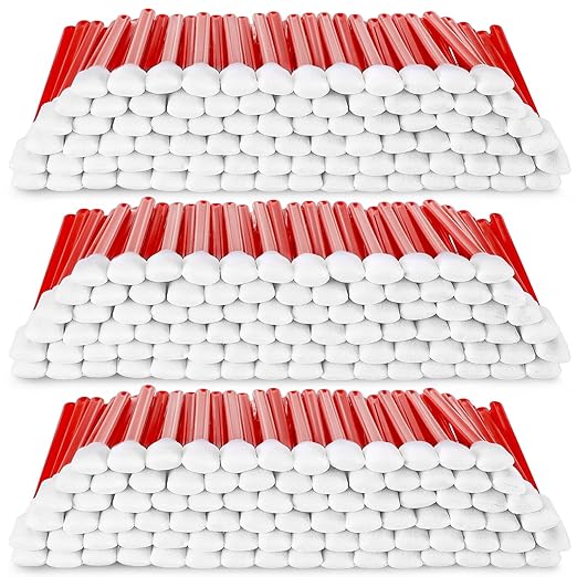 Dunzy 300 Pcs Foam Cleaning Swab Stick 5.12" Red Square Rectangle Sponge Tip Swabs for Solvent Format Inkjet Printer Optical Equipment