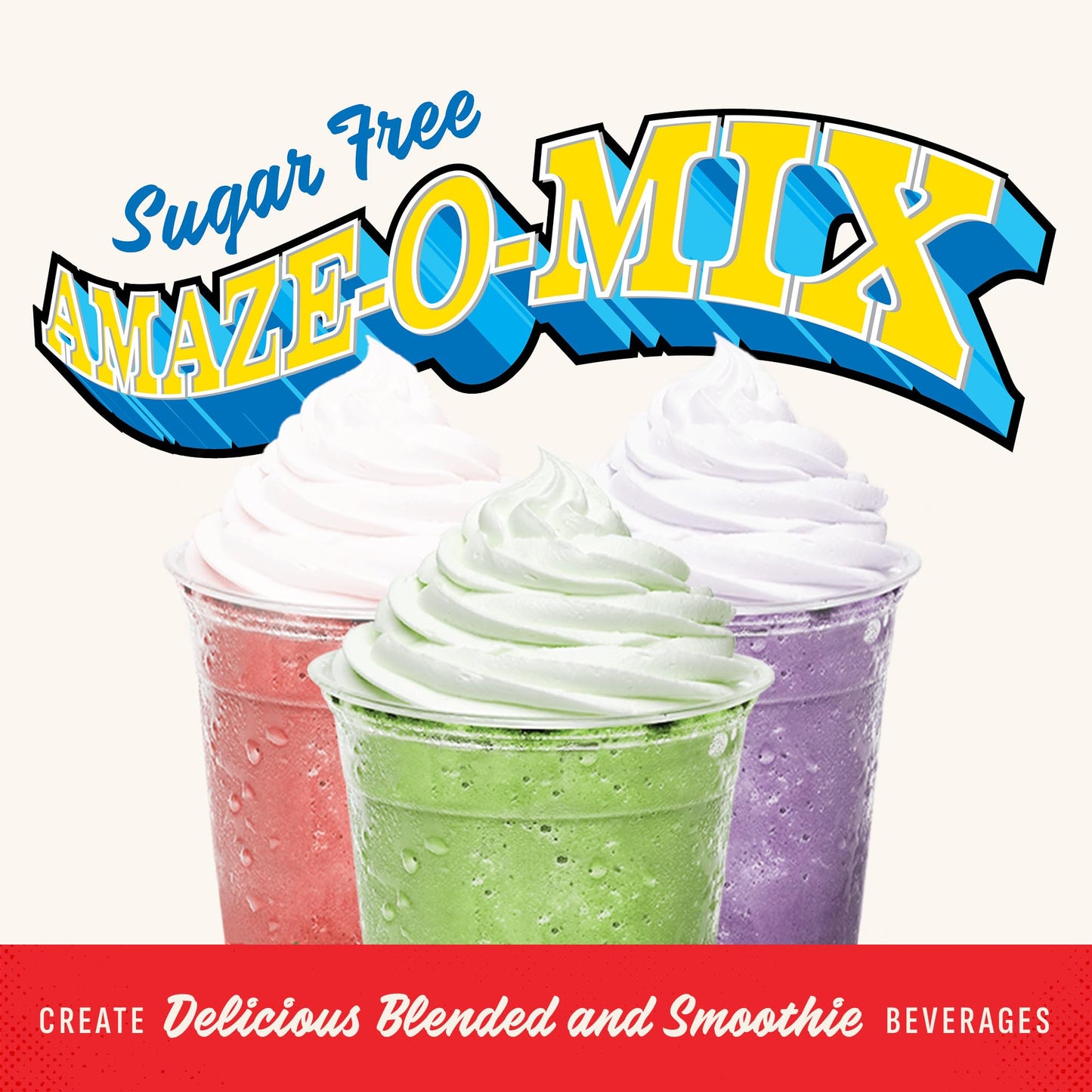 Gosh That’s Good! Sugar-Free Amaze-O-Mix Blender Base 2 lb – Vanilla Flavored, Low-Calorie, Low-Carb, Lactose-Free Smoothie & Frappe Powder for Coffee Shops, Iced Blends & Custom Drink Recipes