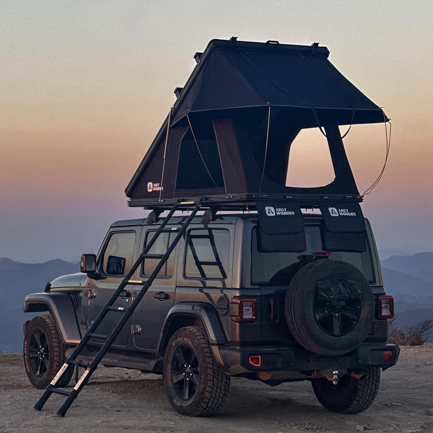 Arctwonder Rooftop Tent Hard Shell with Winter Thermal Layer,Roof top Tent Hardshell Suitable for Jeep SUV Truck Van,Camping Car 2 Person