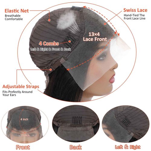 AAKJJ Deep Wave Lace Front Wigs Human Hair 13x4 HD Lace Frontal Wigs for Black Women 200 Density Glueless Wigs Pre Plucked with Baby Hair 26 Inch