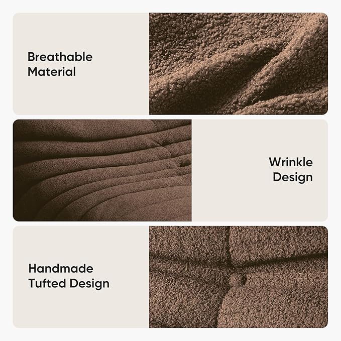 Bean Bag Chair for Adults, Fireside Togo Chair, BeanBag Chairs for Teens with High-Resilience Memory Foam, Non-Slip Base Compression Floor Lounge Sofa for Living Room, Bedroom