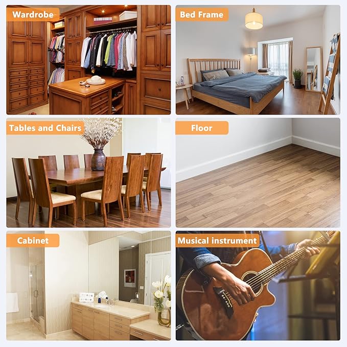 SEISSO Wood Furniture Repair Kit, Wood Putty Repair Fillers, Hardwood Laminate Floor Repair Kit, Restore Any Holes, Scratches, Cracks, Gouges for Wooden Floors, Cabinet, Cherry, Walnut