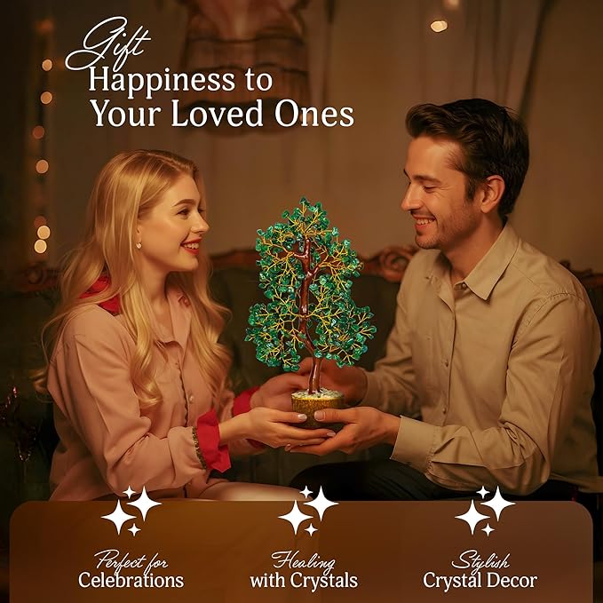 Green Aventurine Crystal Tree, Gemstones and Crystals, Crystal Tree for Positive Energy, Spiritual Gifts, Home Office Decor