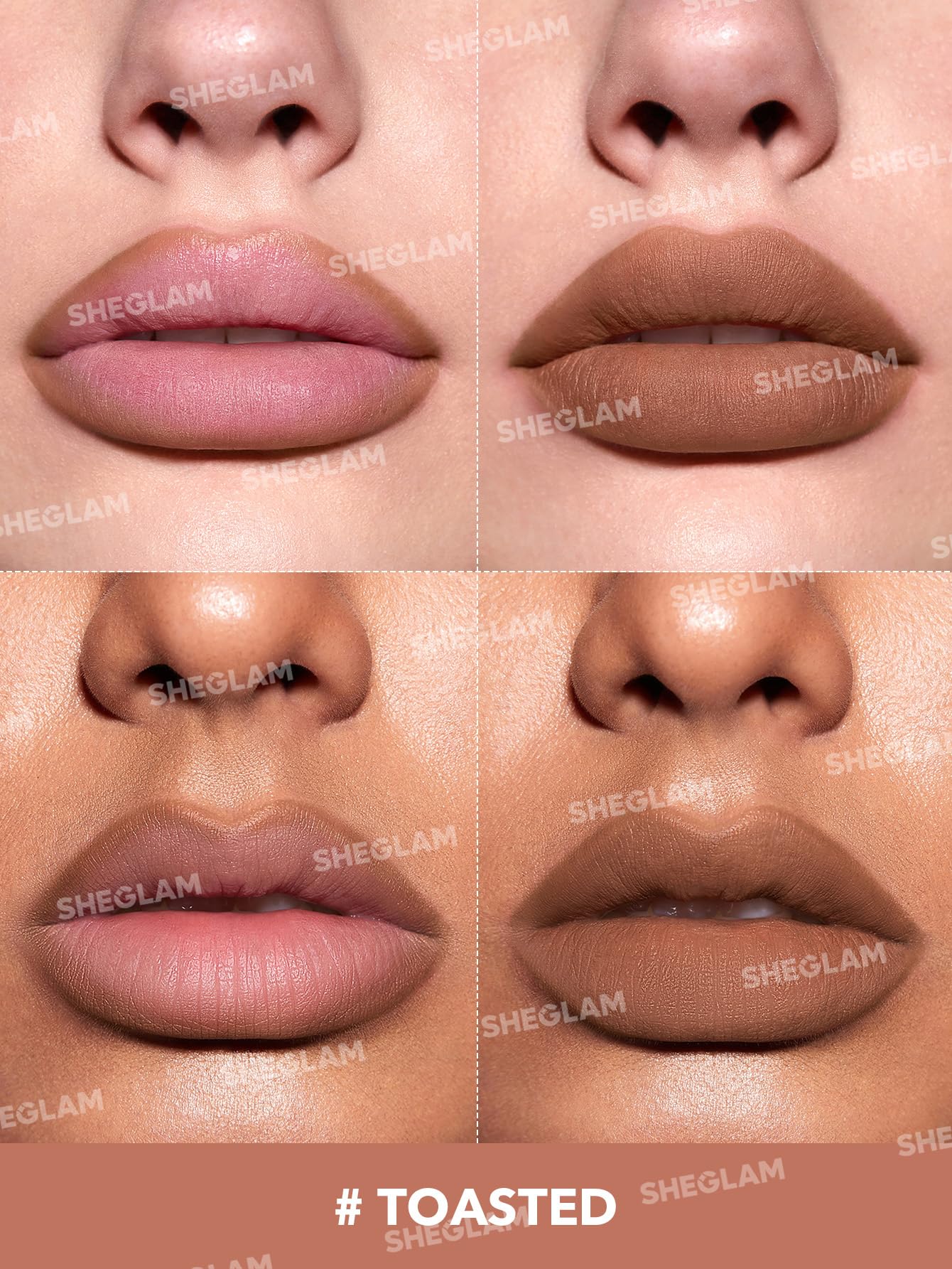 SHEGLAM Lip Liner Creamy Matte Pencil High Pigment Not Easy to Fade Silky Smooth Matte Contour Tint Lip Makeup-Toasted