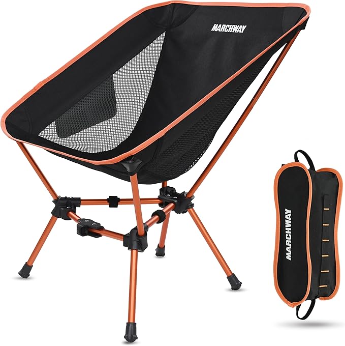 MARCHWAY Lightweight Folding Camping Chair, Portable Foldable Compact for Outdoor Camp, Travel, Beach, Picnic, Festival, H...