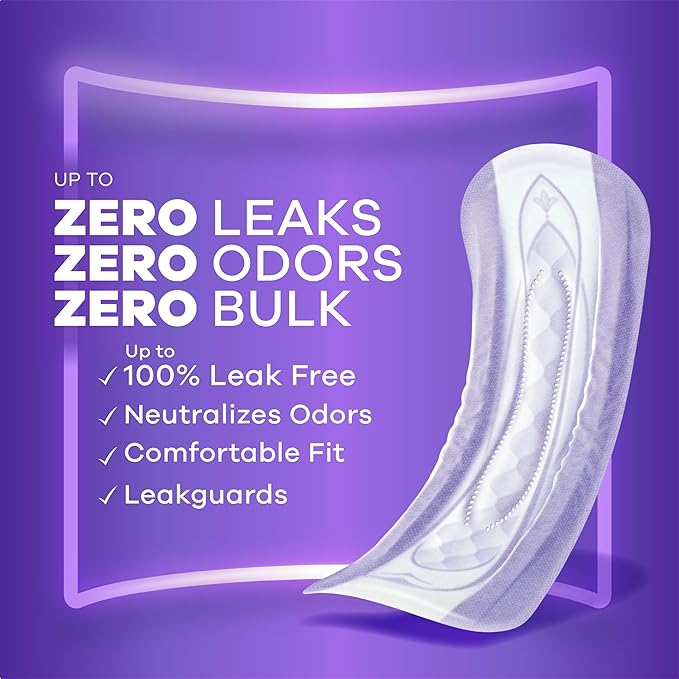 Always Discreet Adult Incontinence Pads for Women, Moderate Absorbency, Long Length, Postpartum Pads, 88 Count (2 Packs of 44)