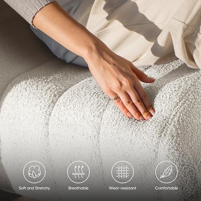 Bean Bag Chair for Adults, Fireside Togo Chair, BeanBag Chairs for Teens with High-Resilience Memory Foam, Non-Slip Base Compressed Floor Lounge Sofa for Living Room, Bedroom, White