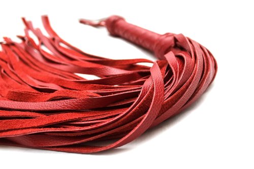 MarquiseDeBliss Genuine Leather Handcrafted Gentle Horse Whip - Thick Equestrian Training and Riding Essential - Riding Tools (27.6 Inches, Red)