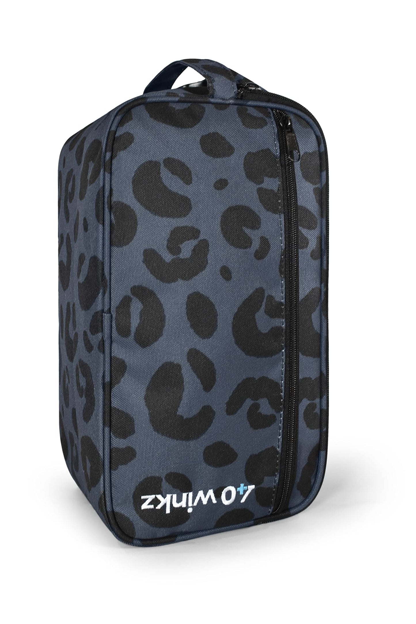 40Winkz Travel CPAP Carrying Bag Fit For ResMed AirMini, Portable CPAP Equipment Bag and Supplies Storage Bag with Shoulder Strap, Organizer Carrying Case with Luggage Strap (Black Leopard)