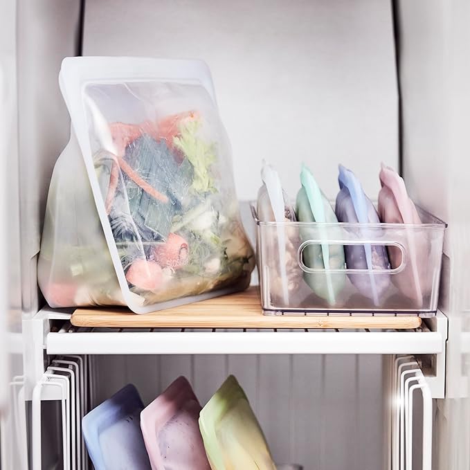 Stasher Silicone Reusable Food Storage Bag, Mega Stand-Up Silicone Large Bag, Reusable Freezer Bag, Microwave, Dishwasher, Oven Safe, Sous Vide, Eco Friendly, 104 oz, Clear