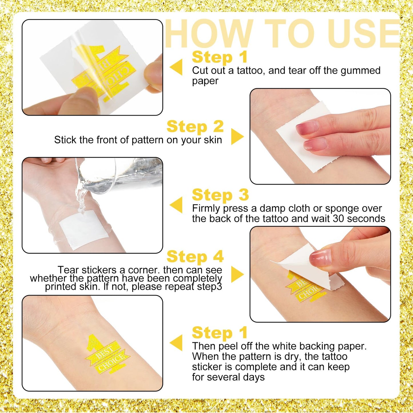 Landhoow 240 Pcs Yellow Team Spirit Tattoos Temporary Glitter Go Team Tattoos Football Temporary Stickers Party Costume Accessor