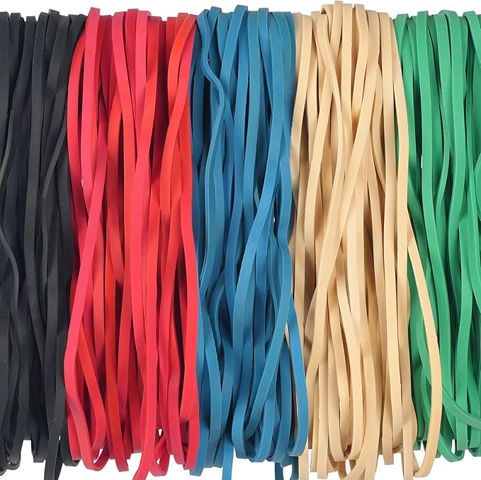 Rubber Bands Garbage Can Bands Elastic Large Size #117B 100 Pcs Trash Can Bands Elastics Bands 7 inch Assorted Color For Office Supplies Home