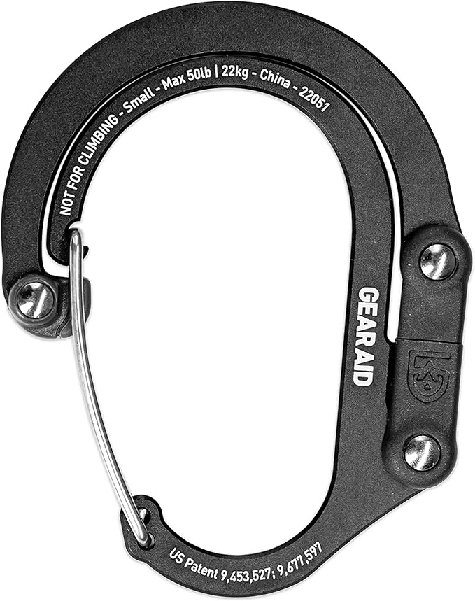 GEAR AID HEROCLIP (Small) Carabiner Gear Clip and Hook, for Hanging Bags, Purses, Lanterns, Strollers, Tools, Helmets, Wat...
