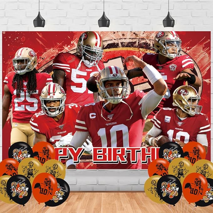 49 Football Birthday Party Supplies Backdrop 5x3 Football Star Happy Birthday Background Photography 49Team Party Decorati...