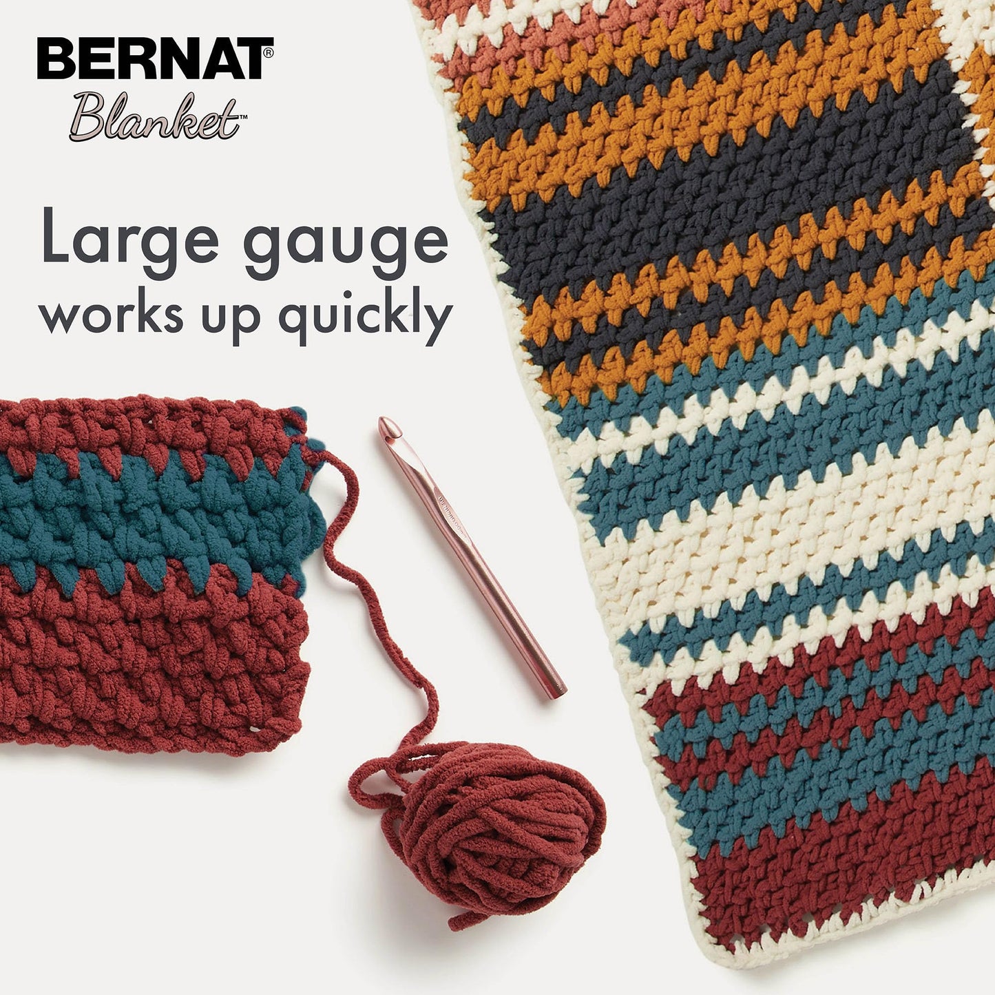Bernat Blanket Tweeds Sandy Tweed Yarn - 2 Pack of 10.5oz/300g - Polyester - #6 Super Bulky - 220 Yards - Knitting & Crochet