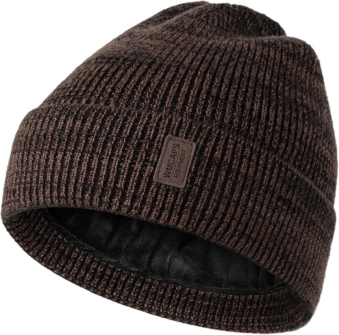 Wmcaps Winter Beanie for Men Women, Fleece Lined Beanie Soft Warm Knit Hat Ski Stocking Cuffed Cap