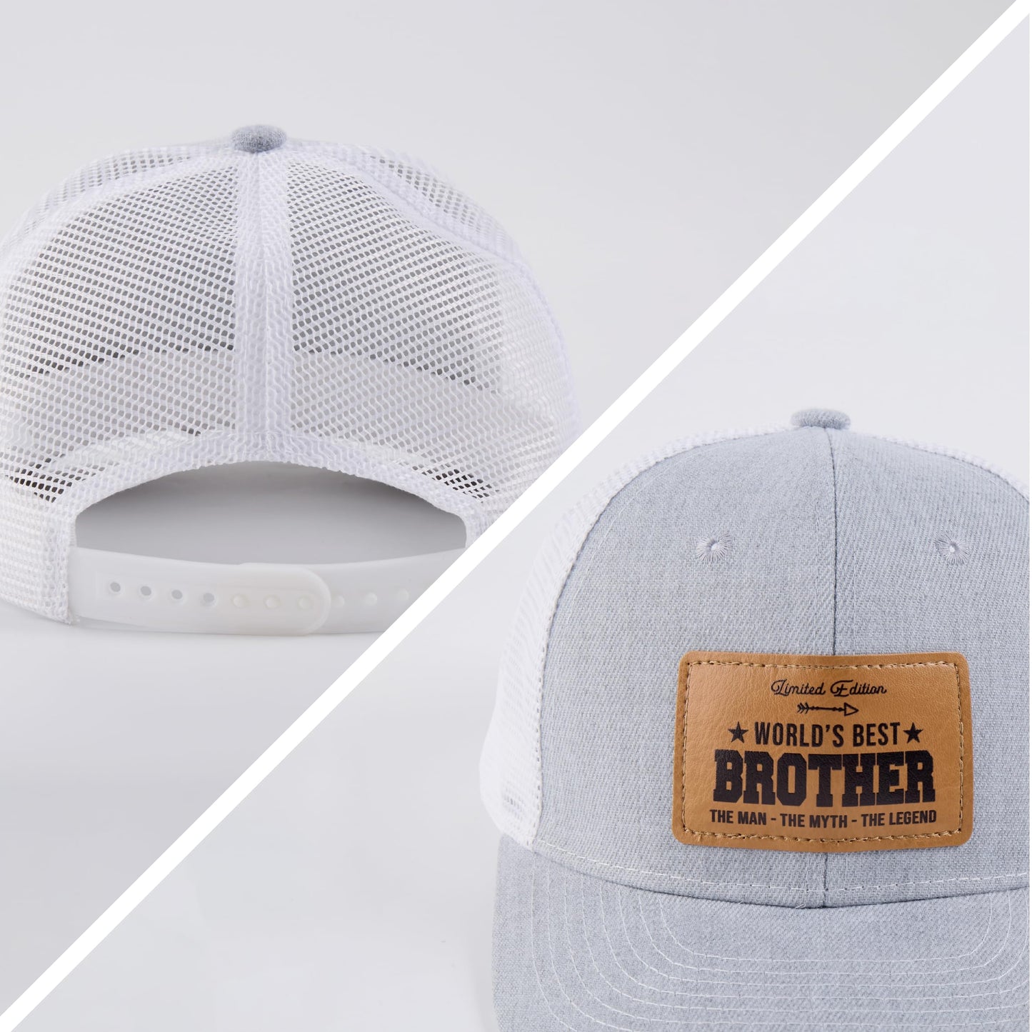 Best Brother Ever Hat, Brother Hat for Christmas Fathers Day Birthday from Sister, Gifts for Men, Trucker Gray Cap