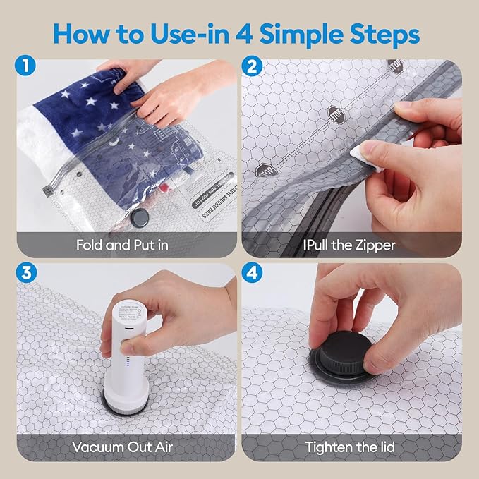 Vacuum Seal Bags for Clothing Travel with Electric Pump, Space Saver Vacuum Storage Bags Sealed, 13 Pack Compression Packing Bags for Luggage, Blankets Clothes, Comforter (2 Jumbo+3 L+3 M+5 S)