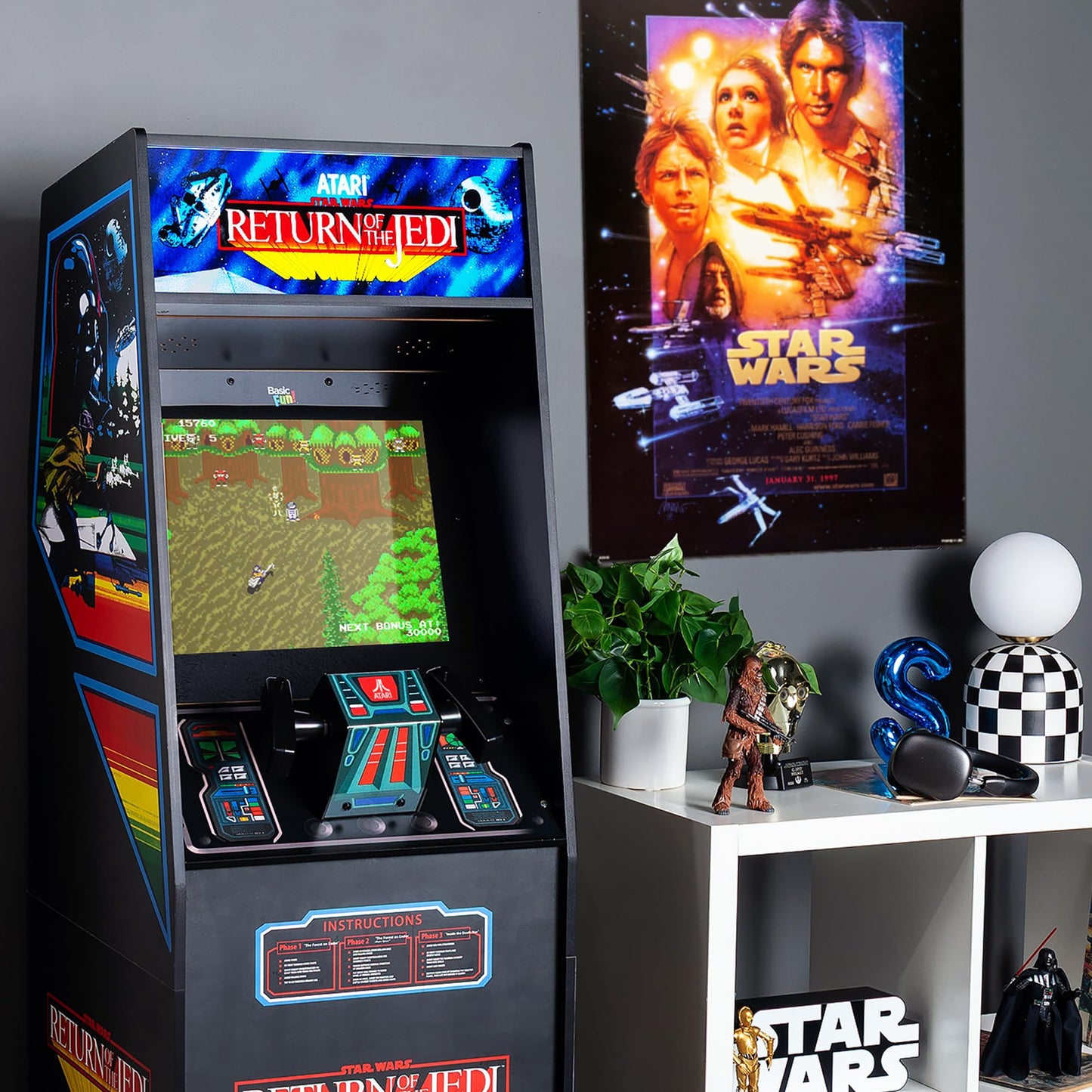 Arcade Classics Atari Star Wars Ultra Series Free Standing Electronic Game w/ 17" Liquid Crystal Screen - Classic Indoor Cabinet Console for Home & Basement Gaming