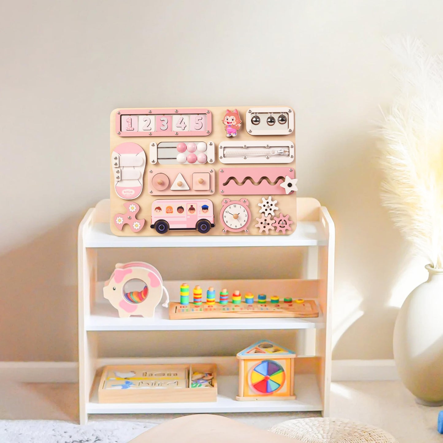 Kalotoys Large Busy Board Montessori Toys for 1 2 3 Year Old - Sensory Toys for Toddlers 1-3 - Fine Motor Skills & Early Learning - Montessori Gift for Boys & Girls - Travel-Friendly & Safe