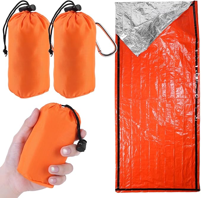 Emergency Sleeping Bag - Portable Emergency Blanket for Survival Gear, Thermal Bivy Sack with D-Type Buckle, Waterproof & ...